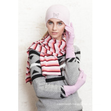 long feather yarn knitted hat with high quality